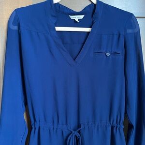 Naked Zebra Blue Long Sleeve Dress